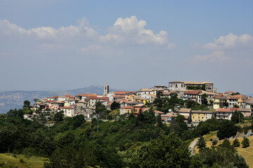 Fototapeta na wymiar Panoramic view of Montemarano, an old town in the province of Avellino.