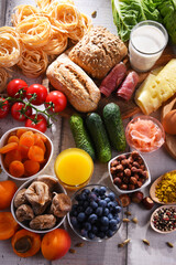 Assorted organic food products on the table