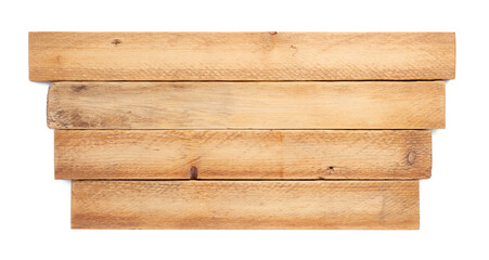 wooden board, beam or bars on white background