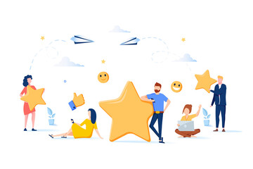 vector illustration on white background. the best estimate of performance, the score of five points. Leave feedback