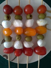 Healthy fresh food - Tomatoes, mozzarella and olives - 365682040