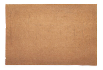 piece of aged paper texture on white background
