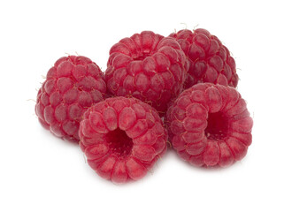 Raspberry on white background.