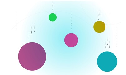 colorful bubbles on blue background