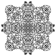 Vector black floral ethnic ornamental illustration