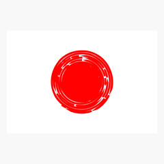 Japan flag red sun logo icon sign circle Hand drawn Modern creative colorful design fighting style Fashion print clothes apparel greeting invitation card cover banner poster flyer websites Vector