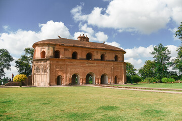 Fototapeta premium An ancient two-stored vintage building which once served as the royal sports- pavilion.