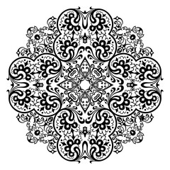 Vector black floral ethnic ornamental illustration