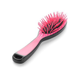 New modern hair brush isolated on white