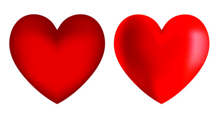 Red 3d heart shapes