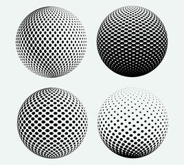 Set of abstract vector dotted spheres.