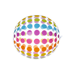 Colorful inflatable ball isolated on white. Beach accessory