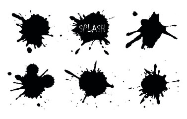 Black Grunge Paint Splashes