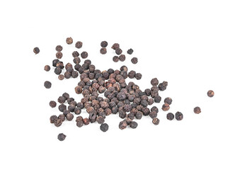 Black pepper was placed on a white background