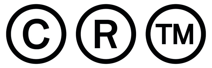 Copyright And Registered Trademark Icon, service mark	