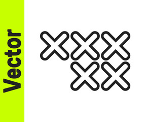 Obraz premium Black line Adjustable embroidery hoop icon isolated on white background. Thread and needle for embroidery. Vector Illustration.