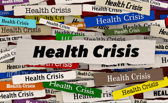Health Crisis News Headlines Public Emergency Danger Warning 3d Illustration