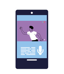 man doing sports in a mobile phone application