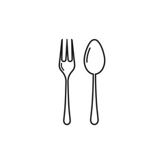 Fork, knife and spoon icon logo vector template.design for restaurant.