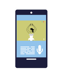 woman doing sports in a mobile phone application