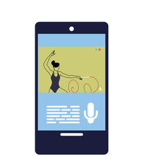 woman doing sports in a mobile phone application