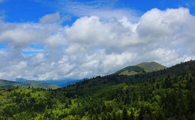 mountain landscape with clouds