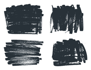 Black hand drawn paint strokes