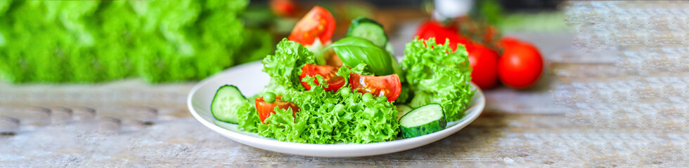 Healthy salad vegetables leaves mix micro greens, juicy snack, tomato. food background copy space organic healthy eating keto or paleo diet