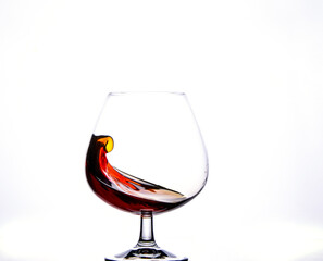 Crystal Glass with Splash of Brandy.