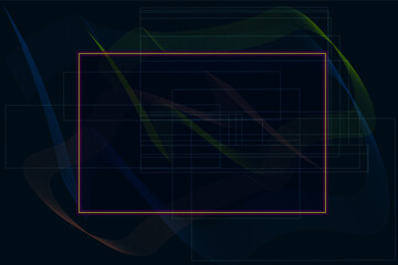 Vector illustration of futuristic abstract background in dark blue. Modern high tech digital technology concept. Design for your text and advertising