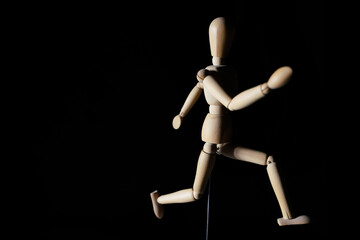 Wooden Mannequin Human Figure Sketching Painting Model black background