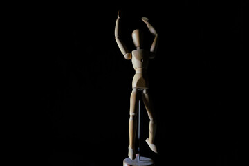 Wooden Mannequin Human Figure Sketching Painting Model black background