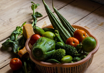 A basket of vegetables