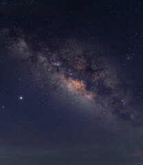 Galaxy milky way at night.