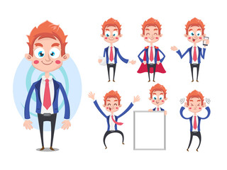Nice businessman character set