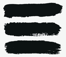 Grunge black brush stroke banners
