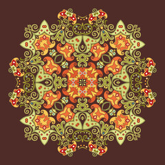 Vector ethnic abstract flower illustration