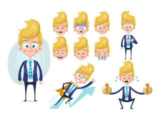 Nice businessman character set