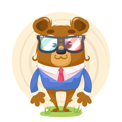 Bear with business suit and glasses