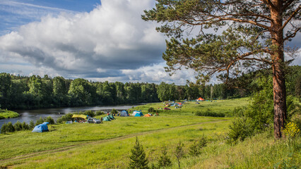 tourist hike in the Urals