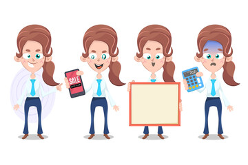 Nice businesswoman character set