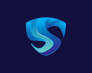 Letter S With Shield Logo Inspiration, Vector, Template