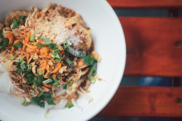 Ancient tube noodle, thai traditional local food