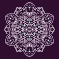 Vector ethnic abstract flower illustration