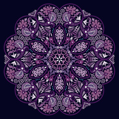 Vector ethnic abstract flower illustration