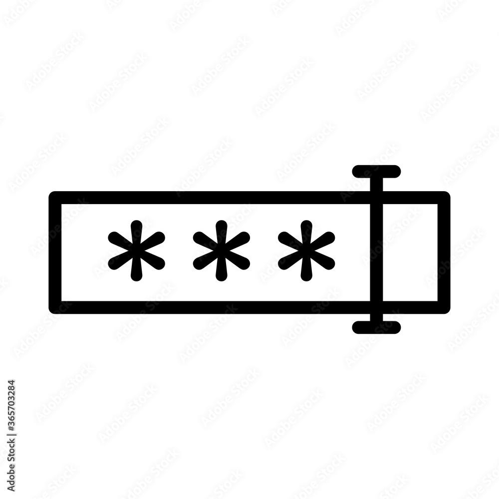 Poster password access data security line style icon