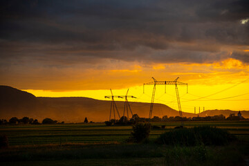 Fototapeta premium Fantastic landscape at the sunset