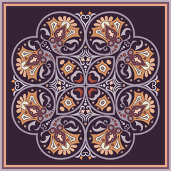 Vector ethnic abstract flower illustration