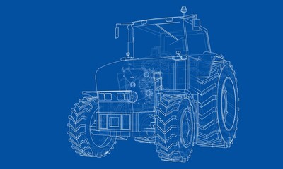 Fototapeta na wymiar Farm Tractor Concept