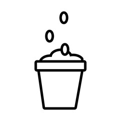 rain drops in ceramic pot line style icon